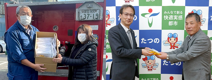 消防・市役所関係者のみなさんに革手袋のモニタリング調査を依頼。