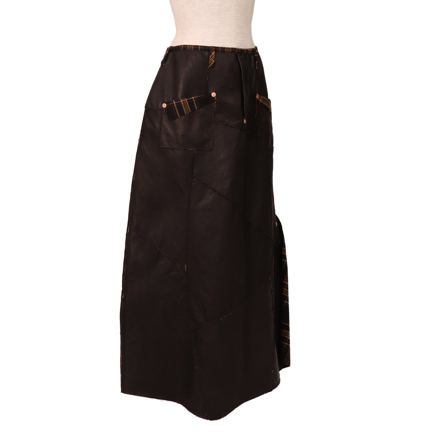 MOQUIP(モキップ)|パッチワーク 鹿革 スカート|日本革市