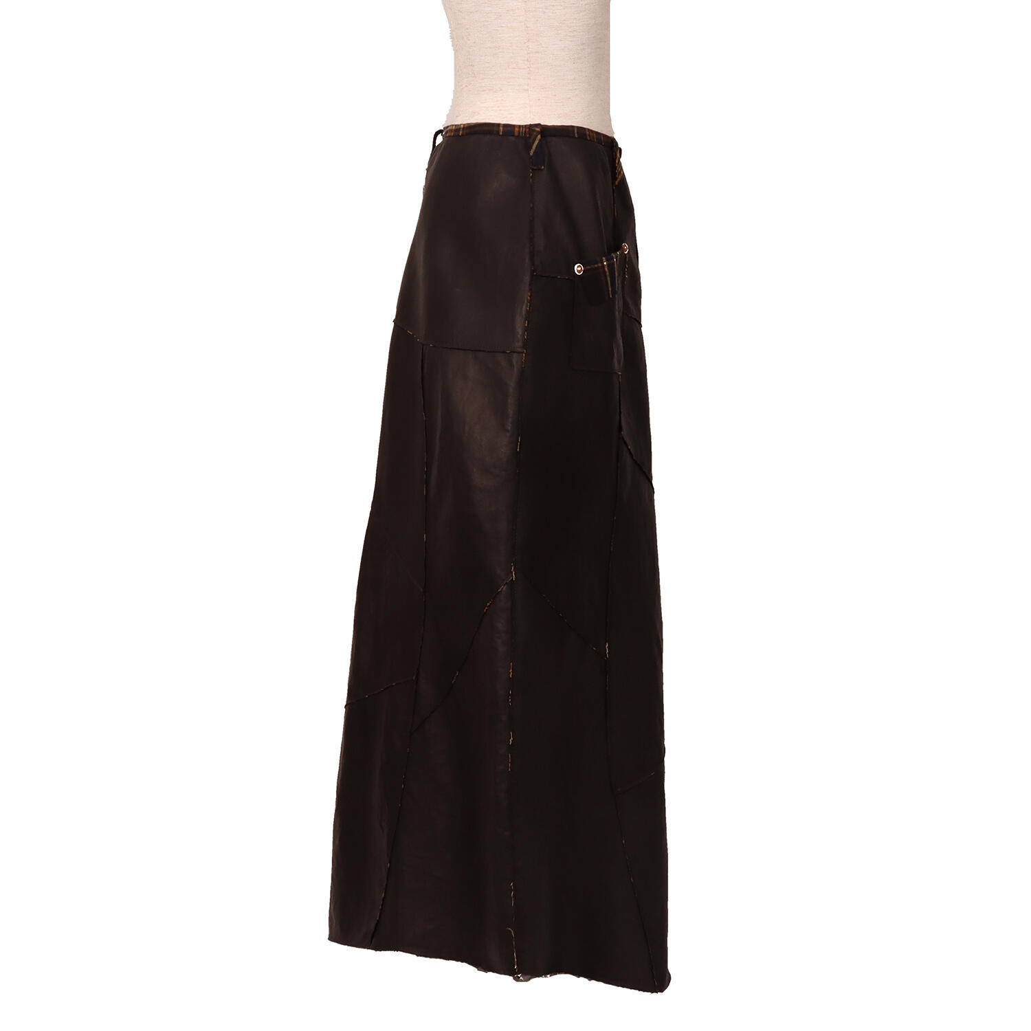 MOQUIP(モキップ)|パッチワーク 鹿革 スカート|日本革市