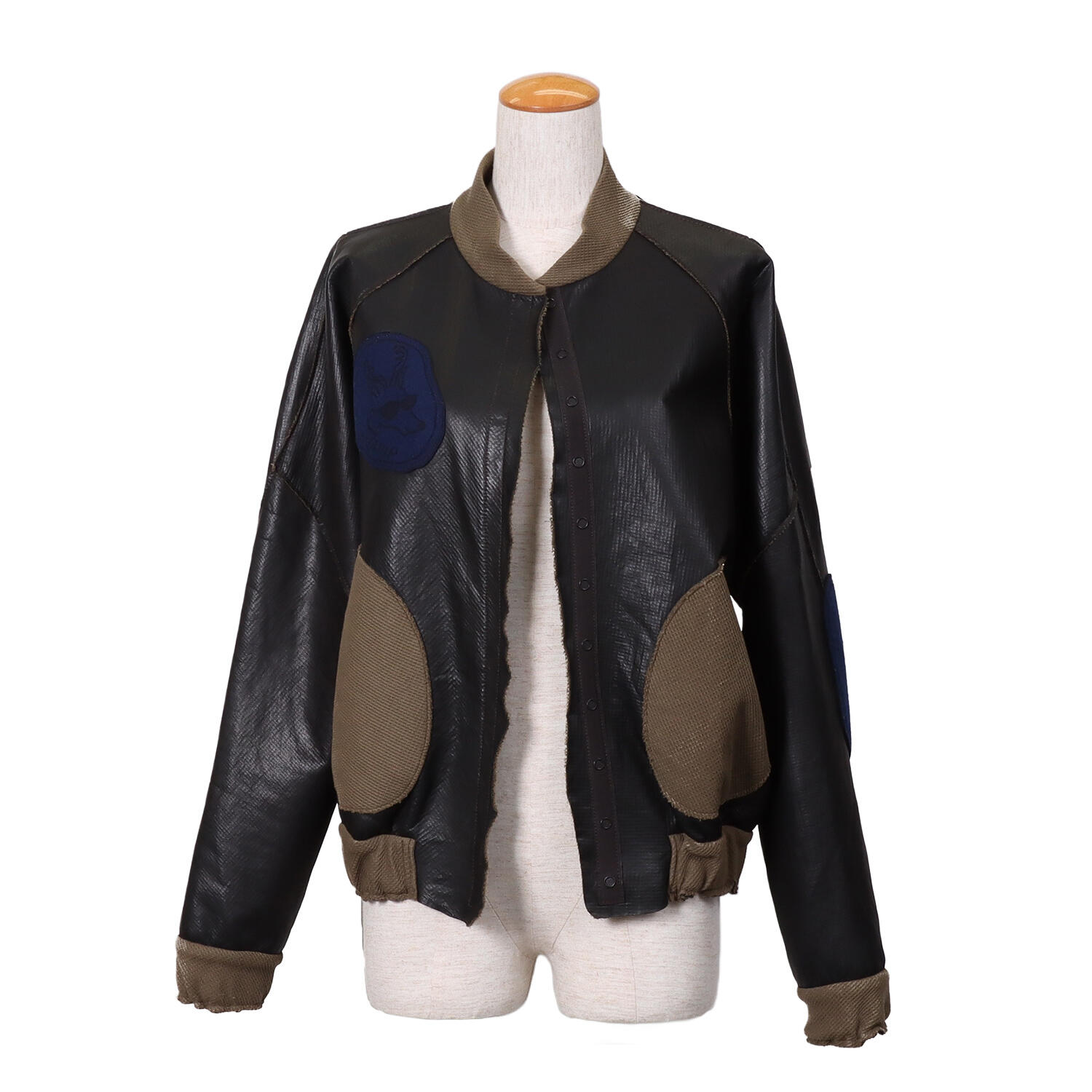 MOQUIP(モキップ)|パッチワーク 鹿革 レザーブルゾン|日本革市