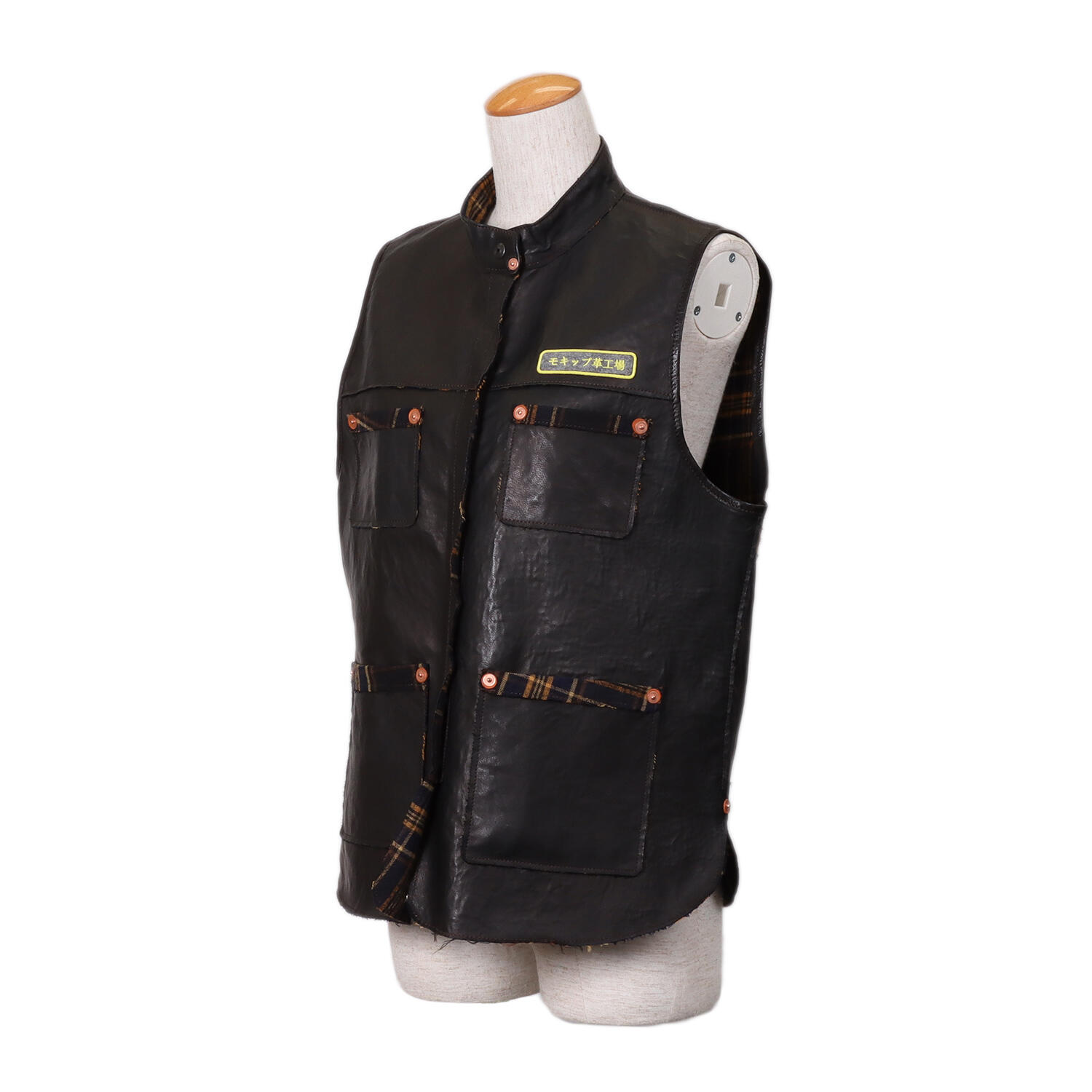 MOQUIP(モキップ)|ディアスキン 切り替え レザーベスト|日本革市