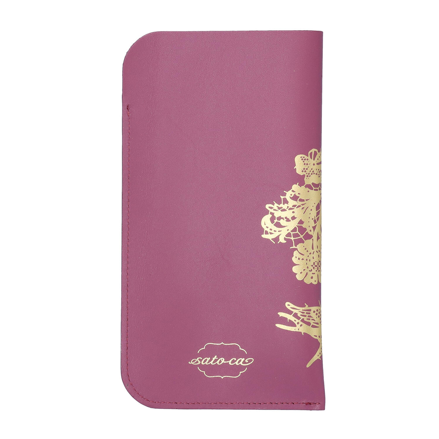 sato-ca(サトカ)|レース柄 箔加工 眼鏡入れ メガネケース|日本革市